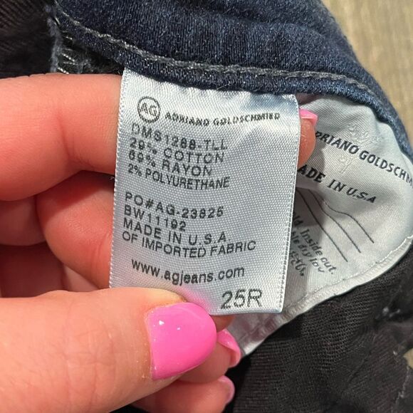 AG Adriano Goldschmied Straight Jeans Mid Rise Slim Fit Denim Medium Wash Sz 25 - Picture 7 of 13